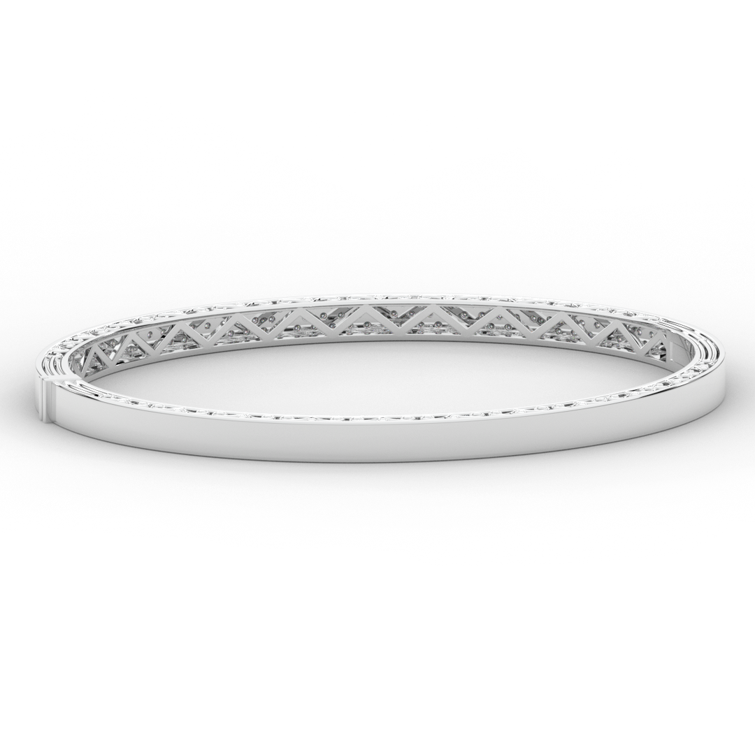 0.75CT.TW 3 ROW ROUND LAB DIAMOND  BANGLE - Nazarelle
