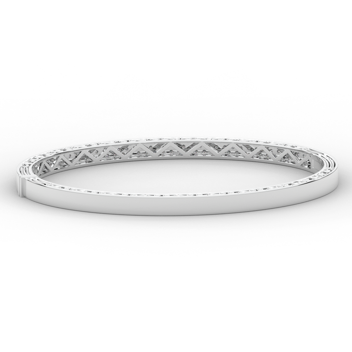 0.75CT.TW 3 ROW ROUND LAB DIAMOND  BANGLE - Nazarelle