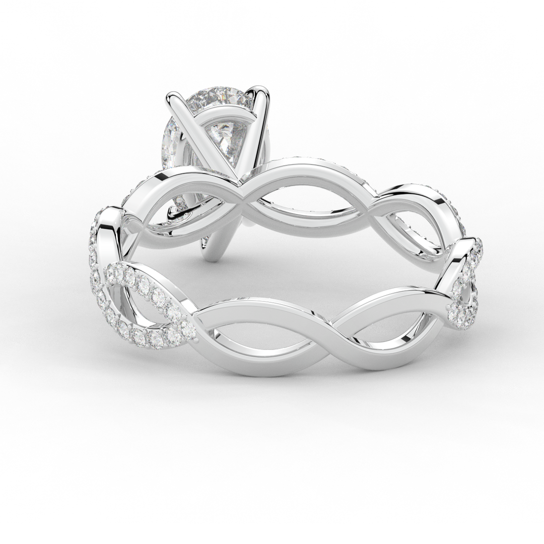 1.30CT.TW PEAR LAB DIAMOND TWIST BAND ENGAGEMENT RING - Nazarelle