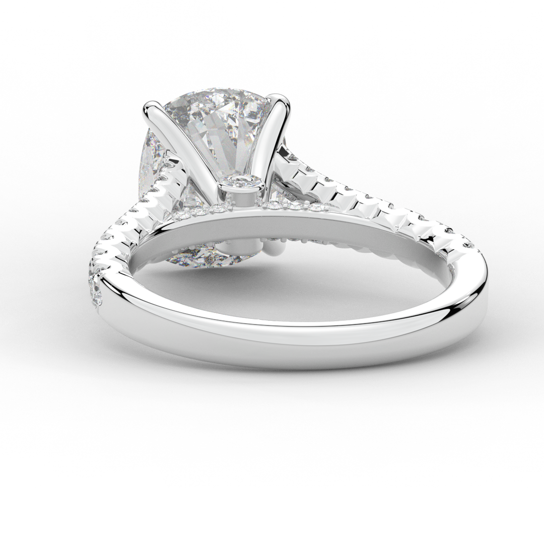 3.45CT.TW CUSHION LAB DIAMOND ENGAGEMENT RING - Nazarelle