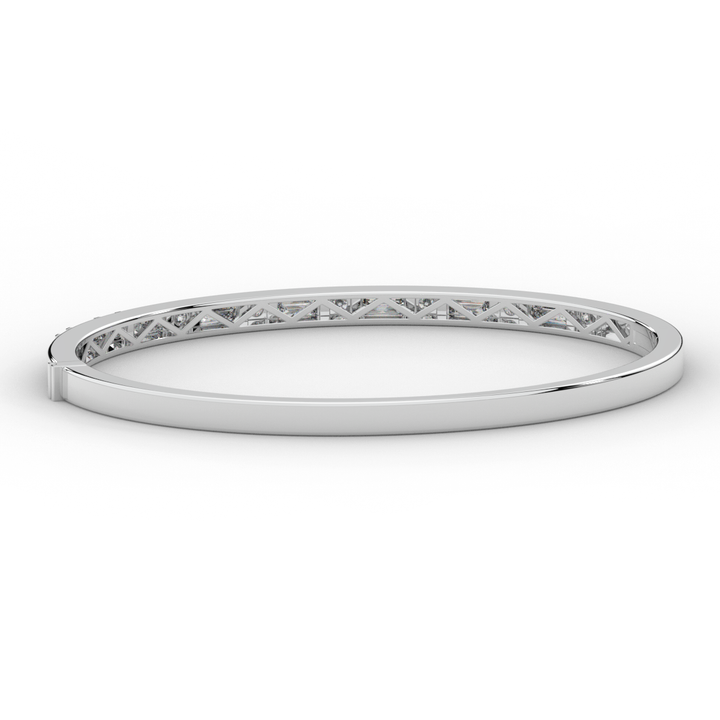 2.75CT.TW ROUND AND EMERALD CUT LAB DIAMOND SHARED PRONG BANGLE - Nazarelle