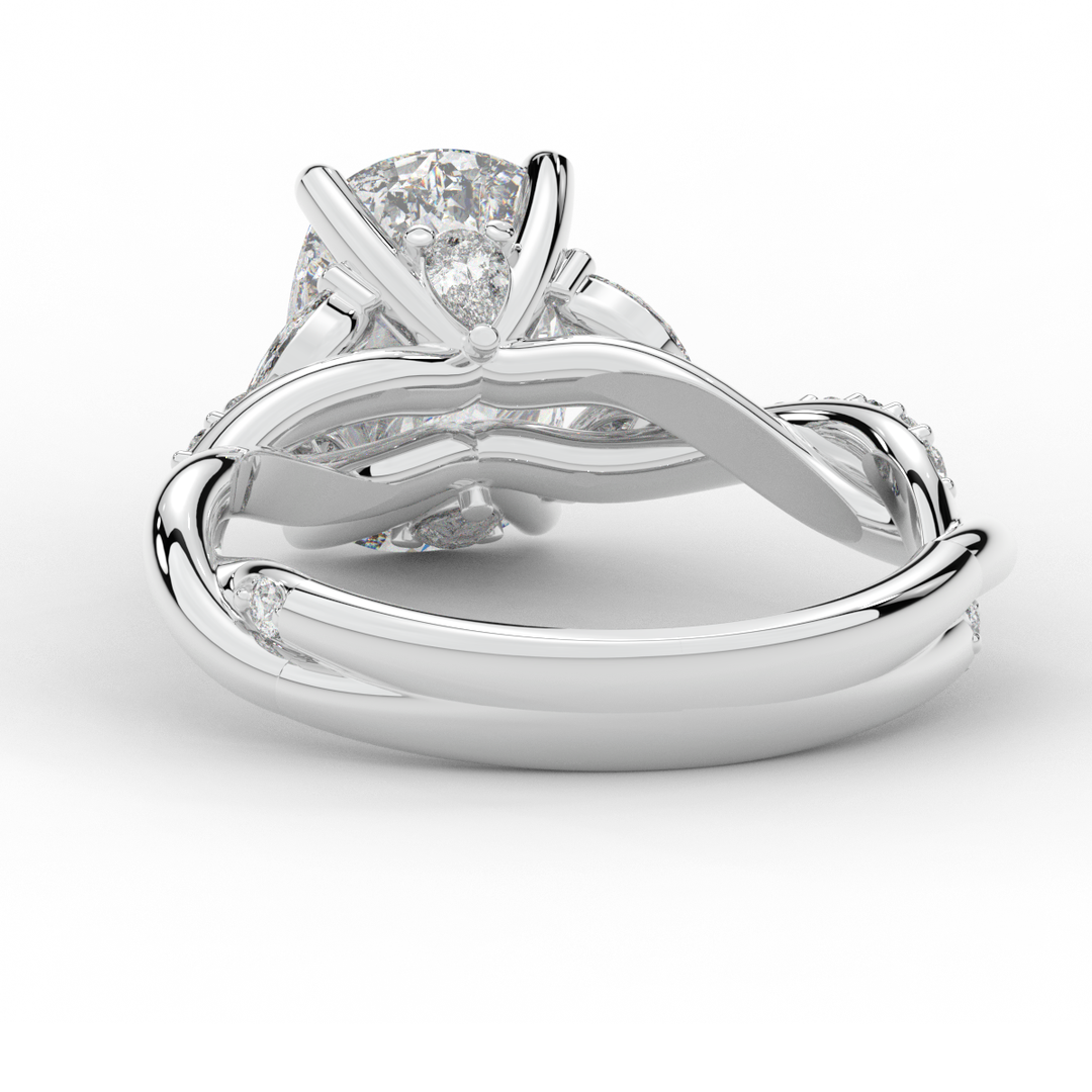 2.40CT.TW CUSHION LAB DIAMOND TWIST BAND ENGAGEMENT RING - Nazarelle