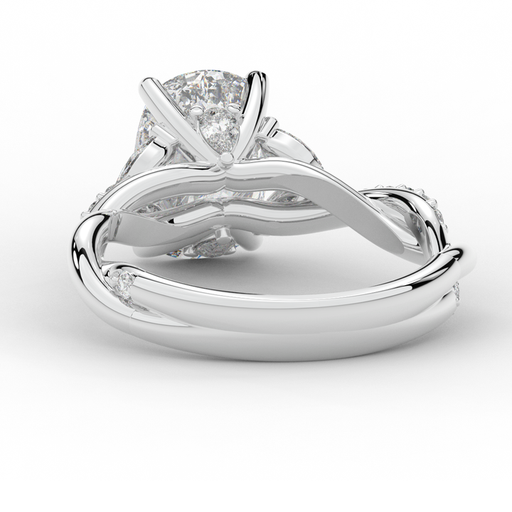 2.40CT.TW CUSHION LAB DIAMOND TWIST BAND ENGAGEMENT RING - Nazarelle