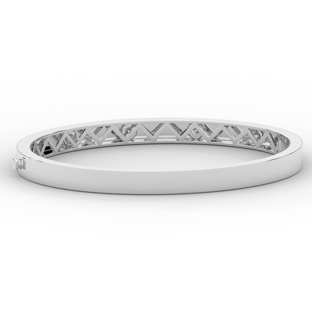 0.50CT.TW ROUND LAB DIAMOND BEZEL SET BANGLE - Nazarelle