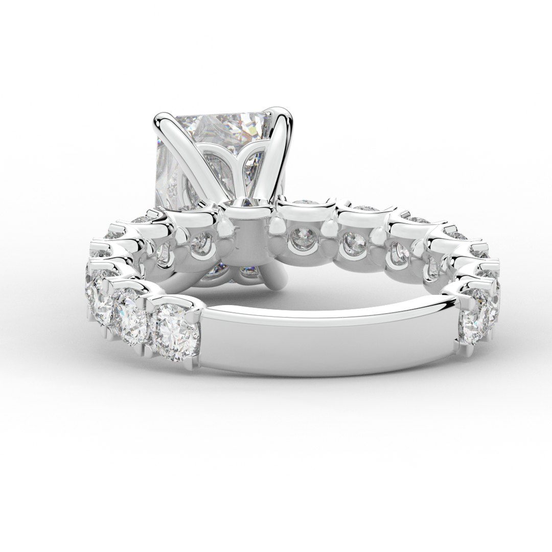 4.35CT.TW EMERALD CUT LAB DIAMOND ENGAGEMENT RING - Nazarelle