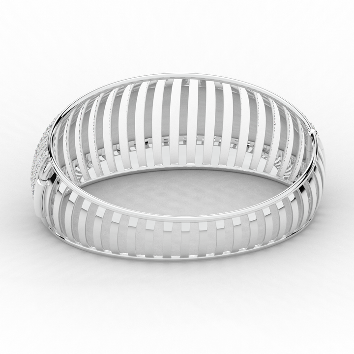4.00CT.TW ROUND LAB DIAMOND BANGLE - Nazarelle