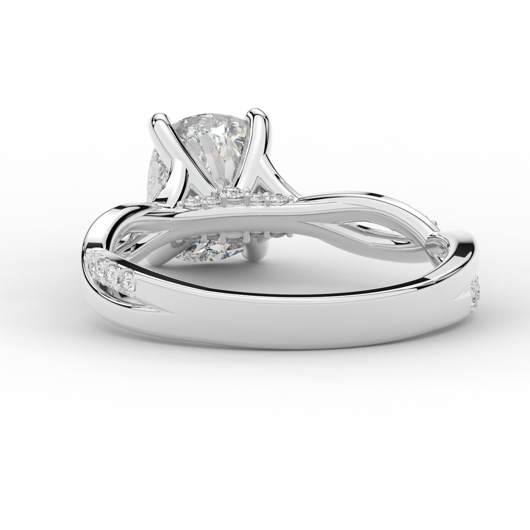 1.70CT.TW CUSHION LAB DIAMOND TWIST BAND ENGAGEMENT RING - Nazarelle
