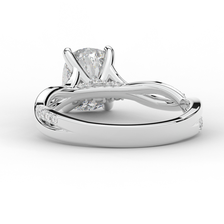 1.70CT.TW CUSHION LAB DIAMOND TWIST BAND ENGAGEMENT RING - Nazarelle
