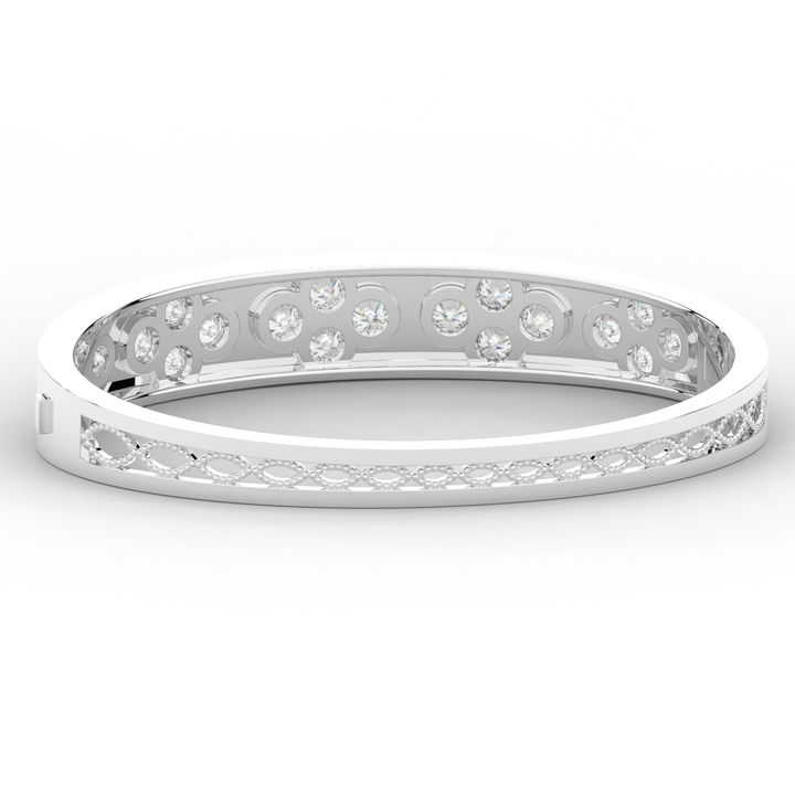 4.10CT.TW ROUND LAB DIAMOND BEZEL SET BANGLE - Nazarelle