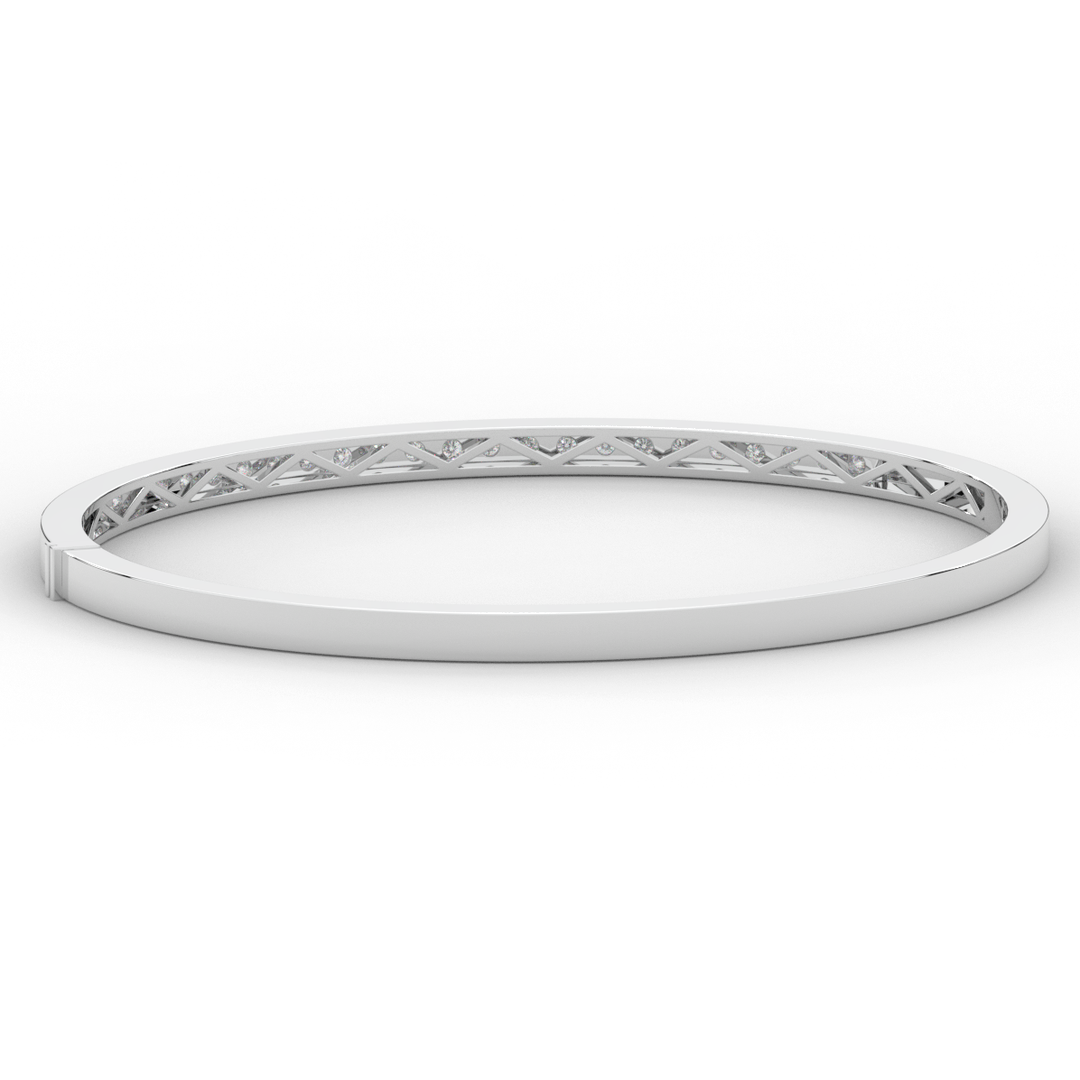 0.90CT.TW ROUND LAB DIAMOND BANGLE - Nazarelle