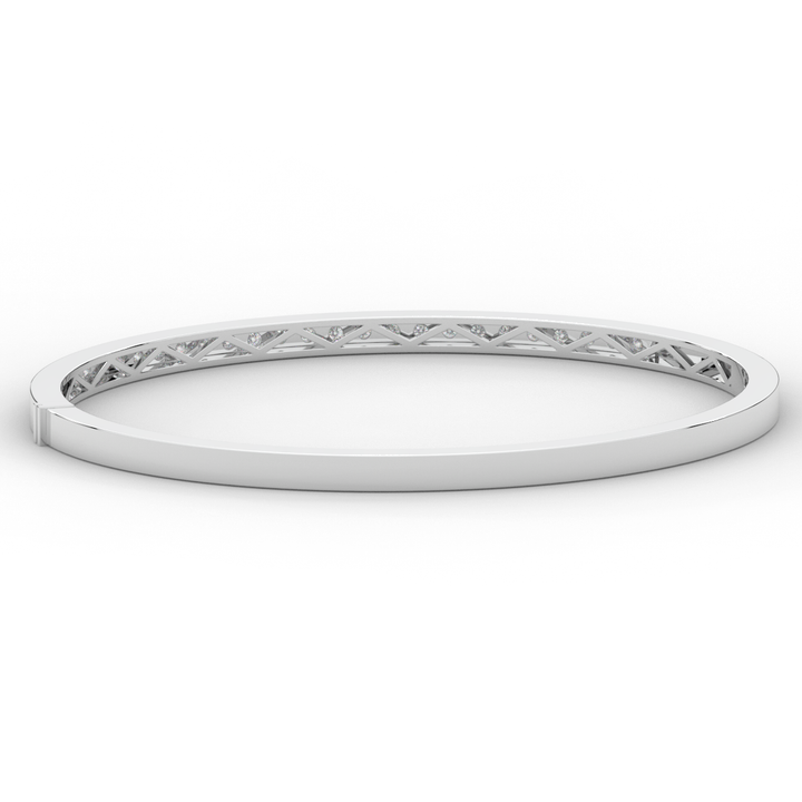 0.90CT.TW ROUND LAB DIAMOND BANGLE - Nazarelle