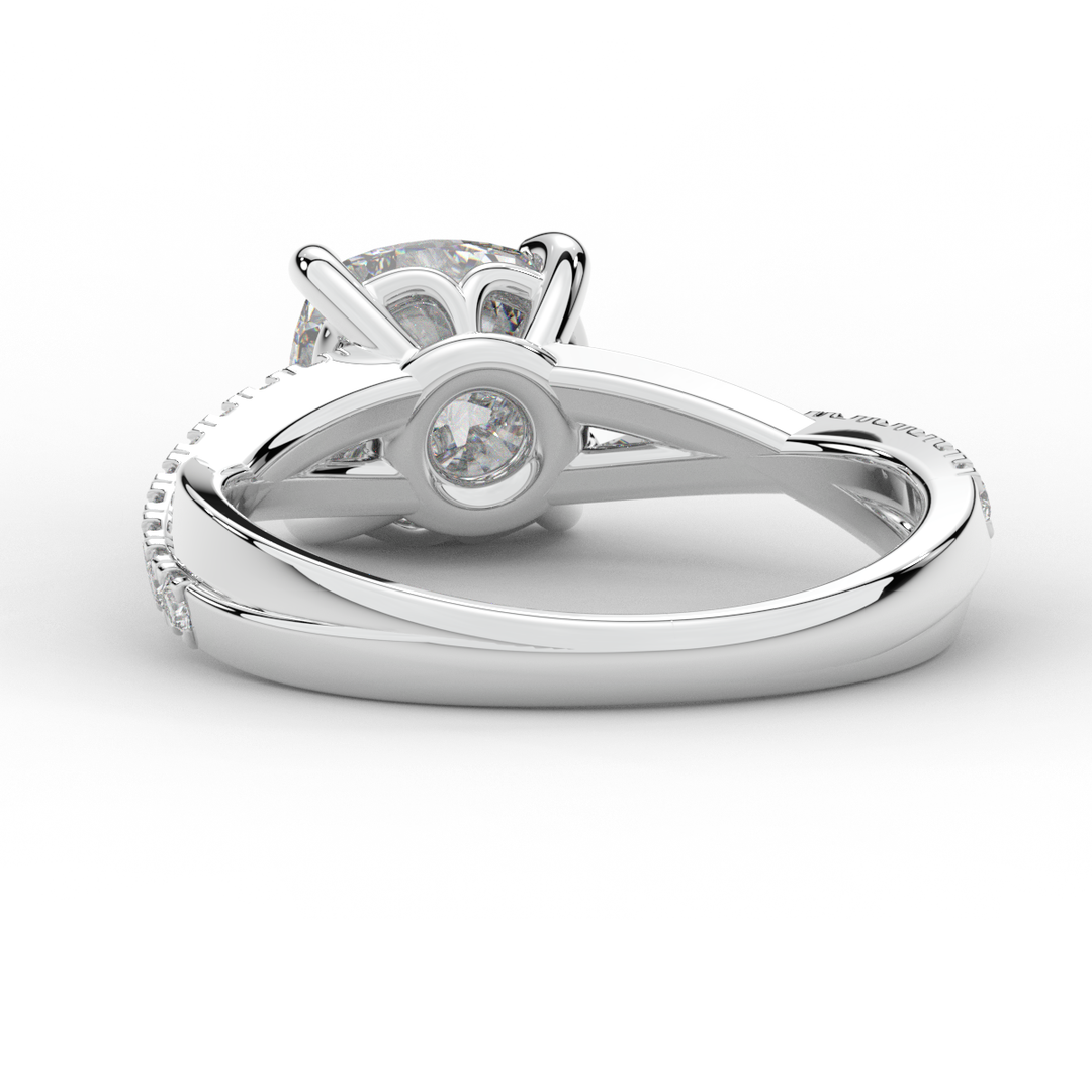 2.20CT.TW CUSHION LAB DIAMOND TWISTBAND ENGAGEMENT RING - Nazarelle