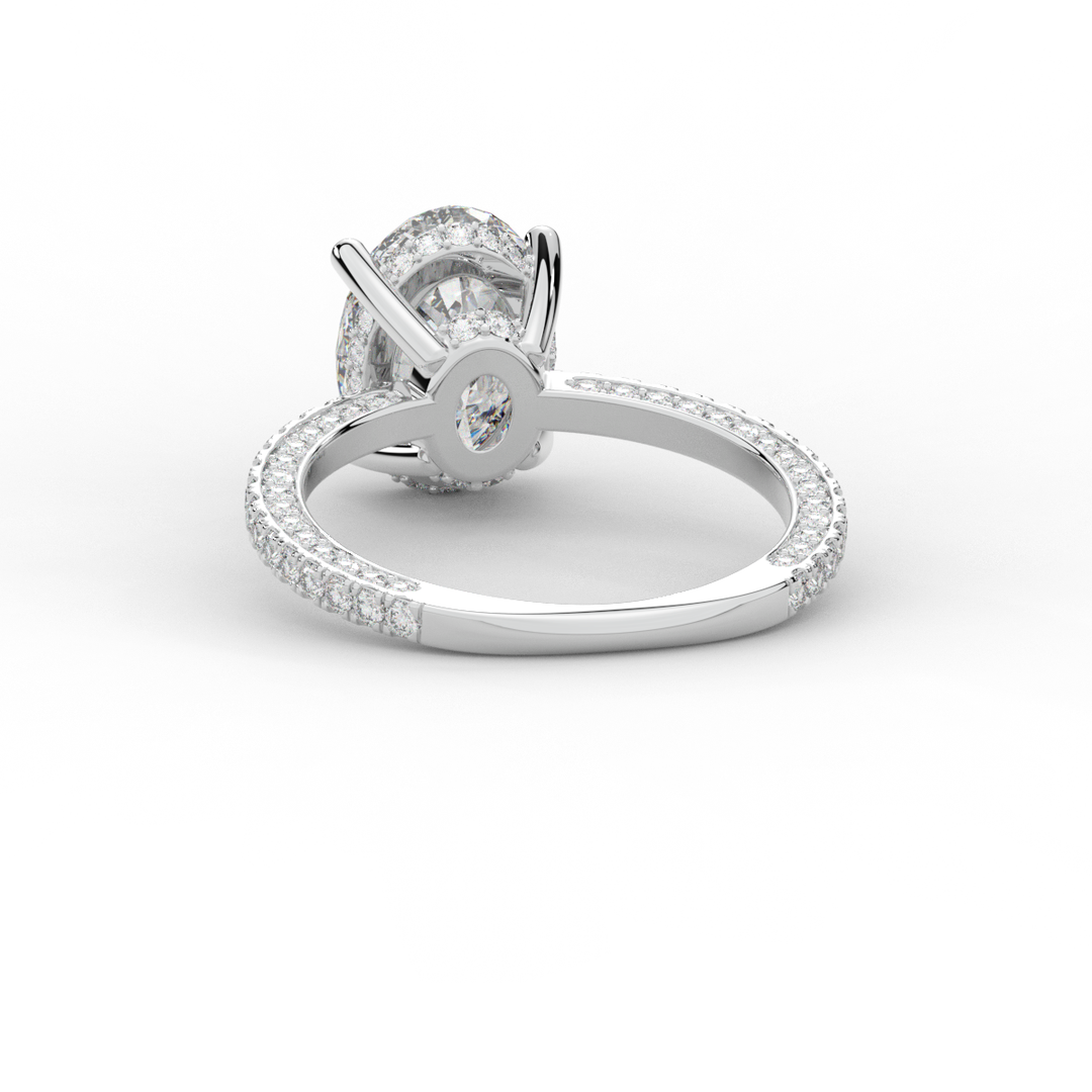3.15CT.TW OVAL LAB DIAMOND SOLITAIRE ENGAGEMENT RING - Nazarelle