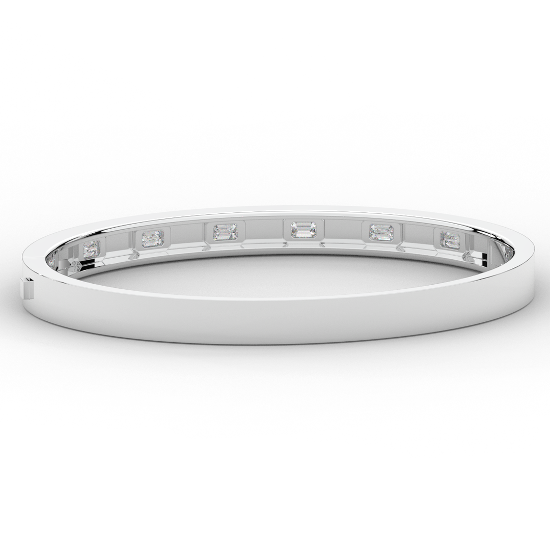 1.25CT.TW ROUND LAB DIAMOND BEZEL SET BANGLE - Nazarelle