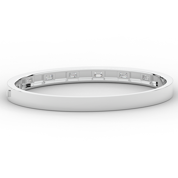 1.25CT.TW ROUND LAB DIAMOND BEZEL SET BANGLE - Nazarelle