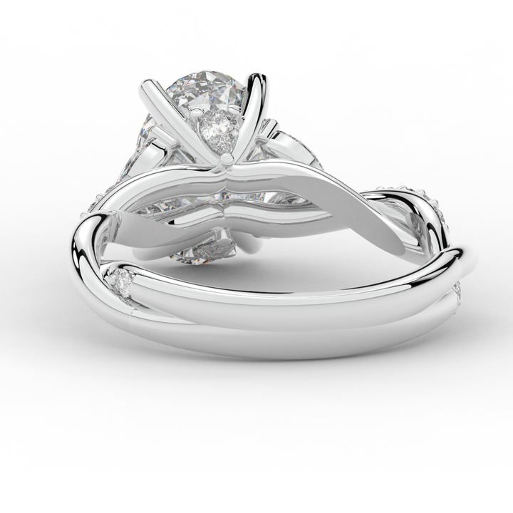 2.40CT.TW OVAL LAB DIAMOND TWIST ENGAGEMENT RING - Nazarelle