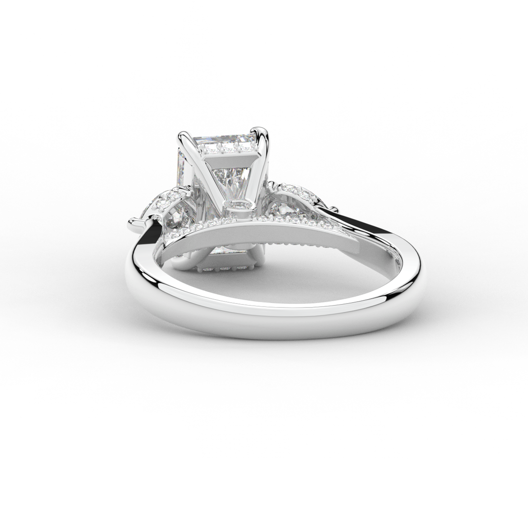 2.40CT.TW RADIANT LAB DIAMOND 3 STONE ENGAGEMENT RING - Nazarelle