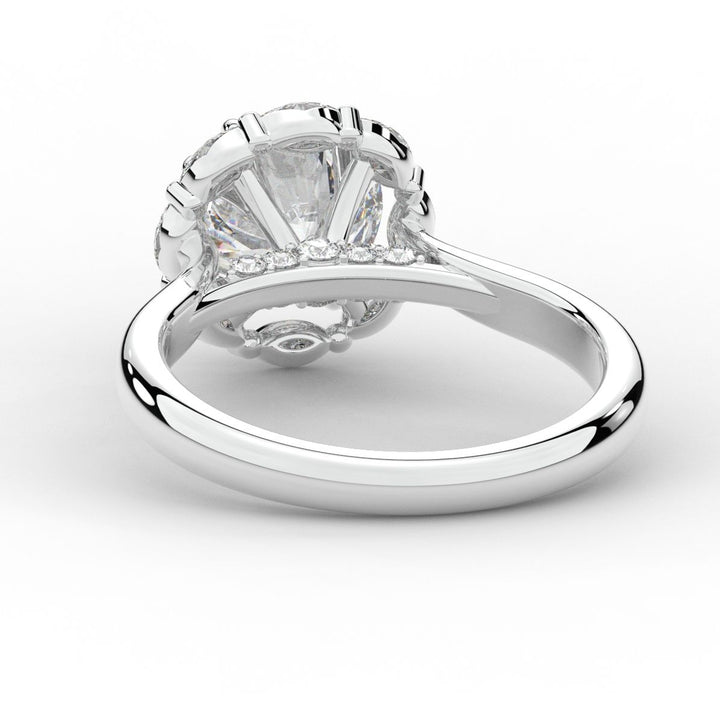 2.40CT.TW ROUND LAB DIAMOND HALO ENGAGEMENT RING - Nazarelle