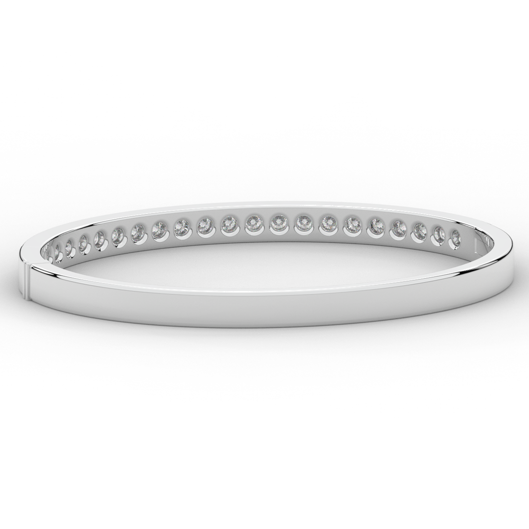 2.75CT.TW ROUND LAB CHANNEL SET DIAMOND BANGLE - Nazarelle