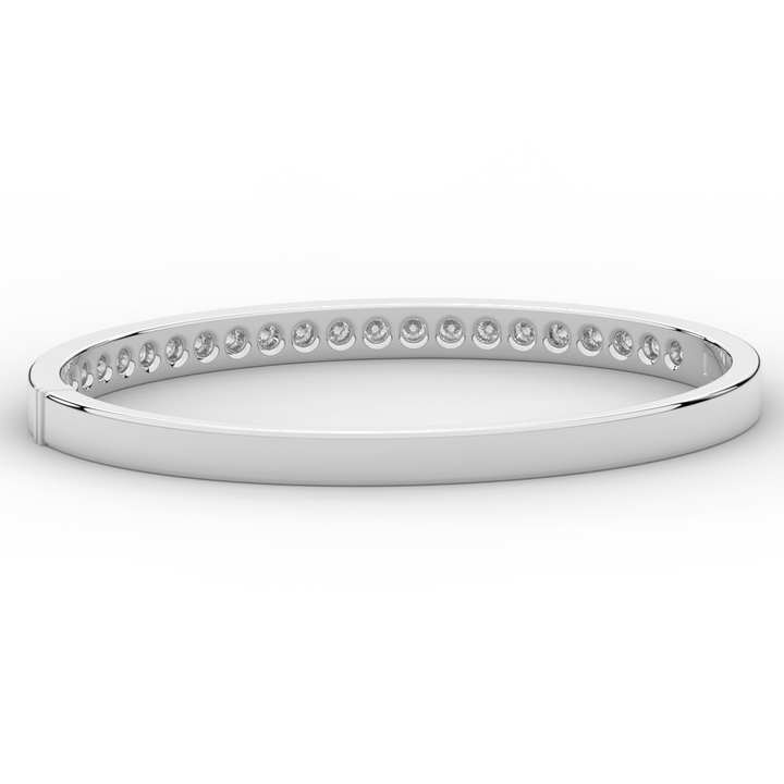 2.75CT.TW ROUND LAB CHANNEL SET DIAMOND BANGLE - Nazarelle