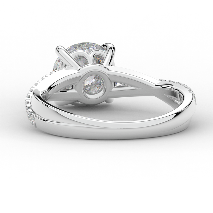 2.20CT.TW ROUND LAB DIAMOND TWISTBAND ENGAGEMENT RING - Nazarelle