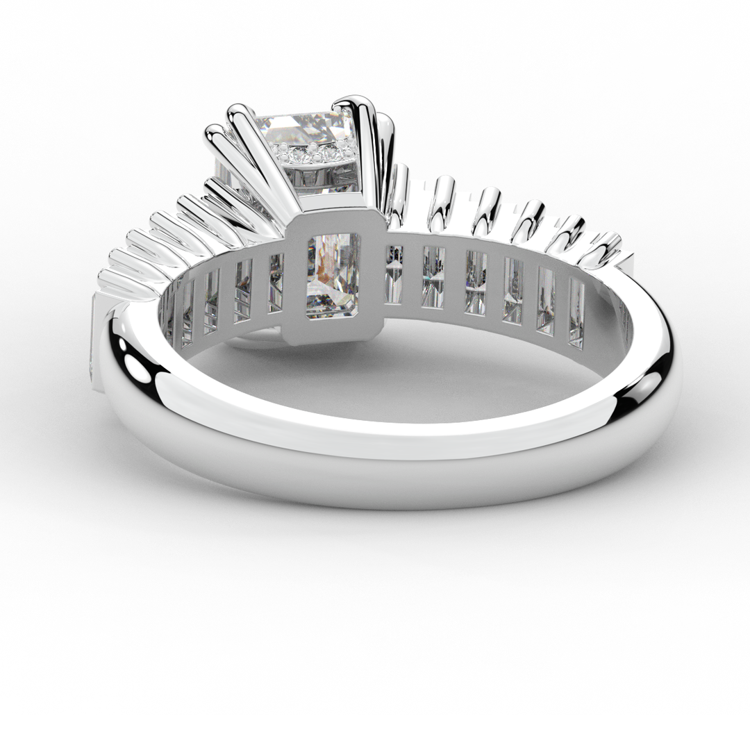 2.60CT.TW EMERALD CUT LAB DIAMOND ENGAGEMENT RING - Nazarelle
