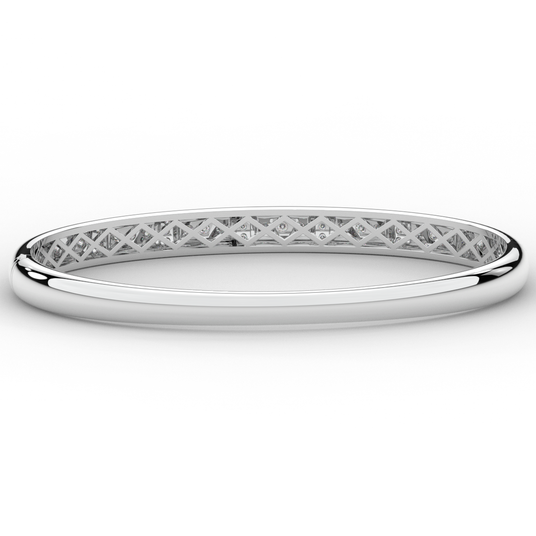 1.25CT.TW ROUND LAB DIAMOND BANGLE - Nazarelle