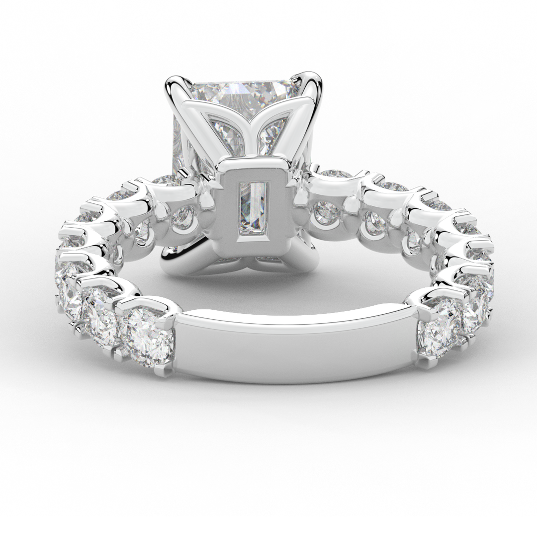 4.35CT.TW EMERALD CUT LAB DIAMOND ENGAGEMENT RING - Nazarelle
