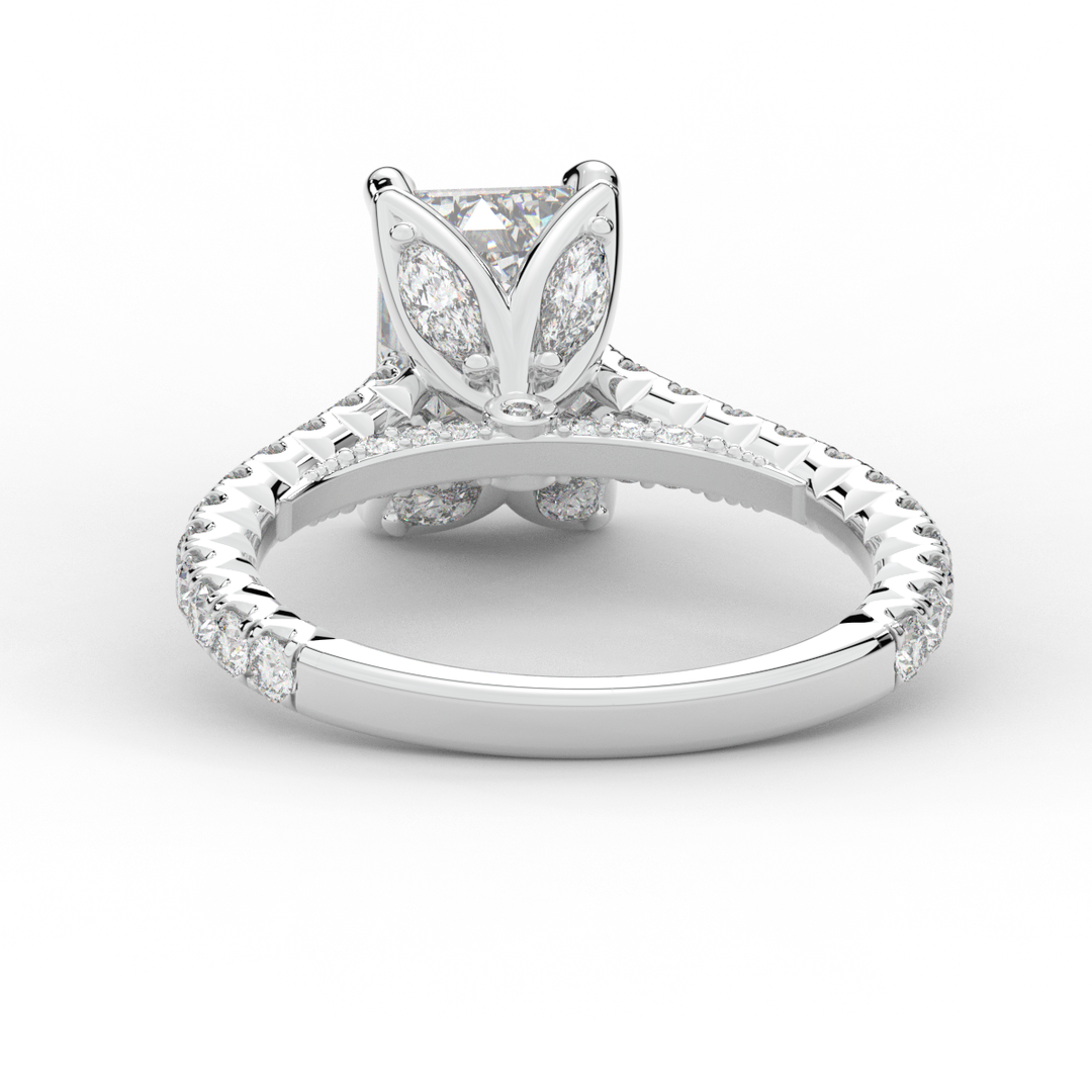 2.70CT.TW EMERALD CUT LAB DIAMOND SOLITAIRE ENGAGEMENT RING - Nazarelle
