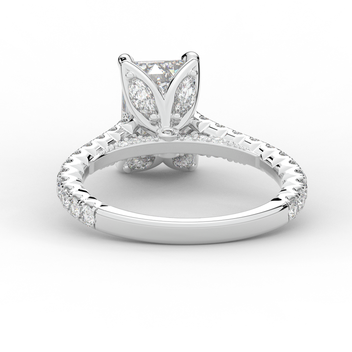 2.70CT.TW EMERALD CUT LAB DIAMOND SOLITAIRE ENGAGEMENT RING - Nazarelle