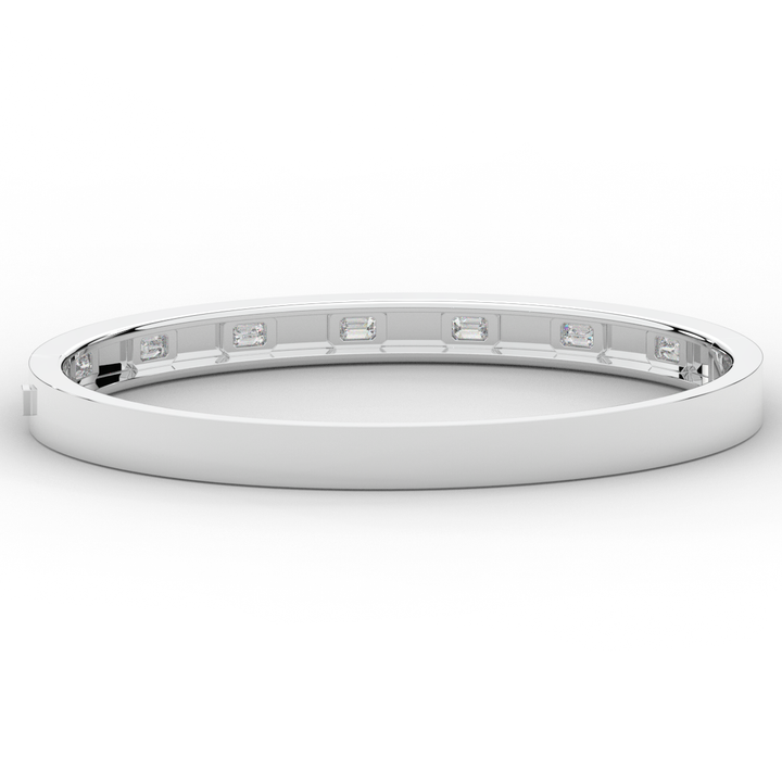 1.25CT.TW ROUND LAB DIAMOND BEZEL SET BANGLE - Nazarelle