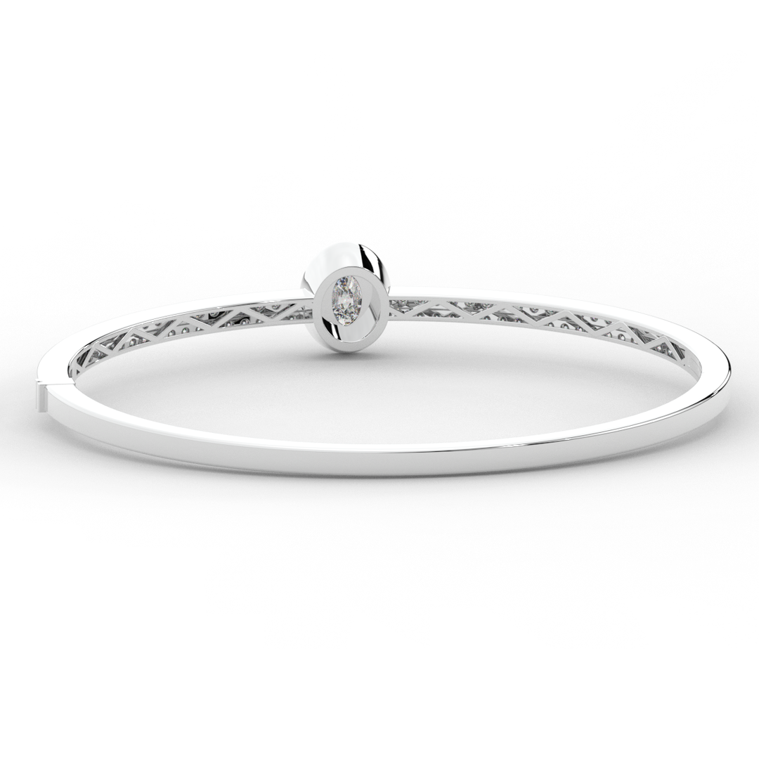 1.40CT.TW OVAL AND ROUND LAB DIAMOND BANGLE - Nazarelle