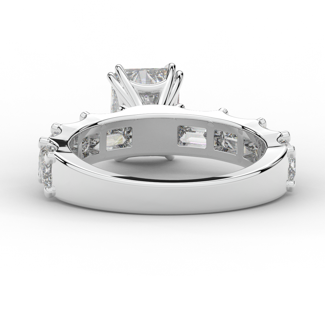 3.75CT.TW RADIANT LAB DIAMOND SOLITAIRE ENGAGEMENT RING - Nazarelle