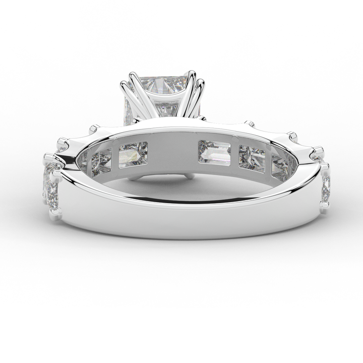 3.75CT.TW RADIANT LAB DIAMOND SOLITAIRE ENGAGEMENT RING - Nazarelle
