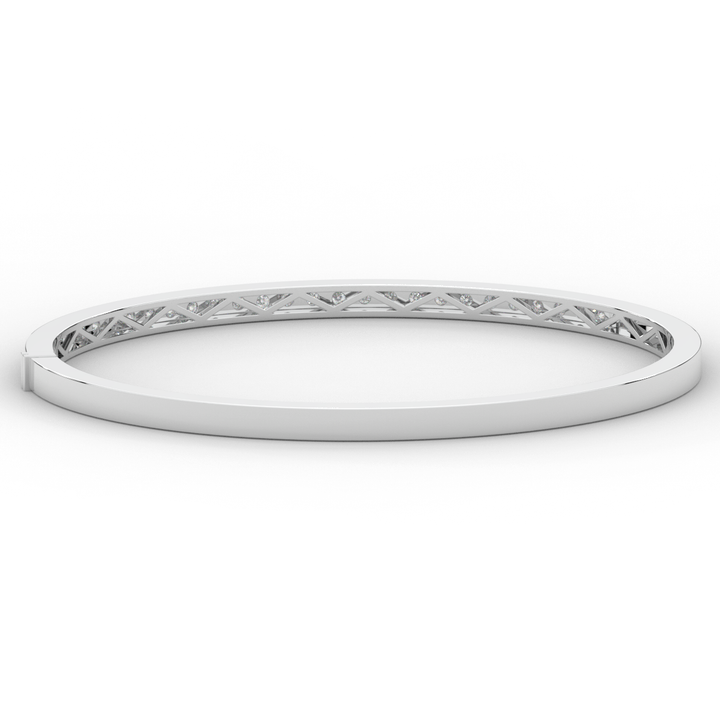 0.90CT.TW ROUND LAB DIAMOND BANGLE - Nazarelle