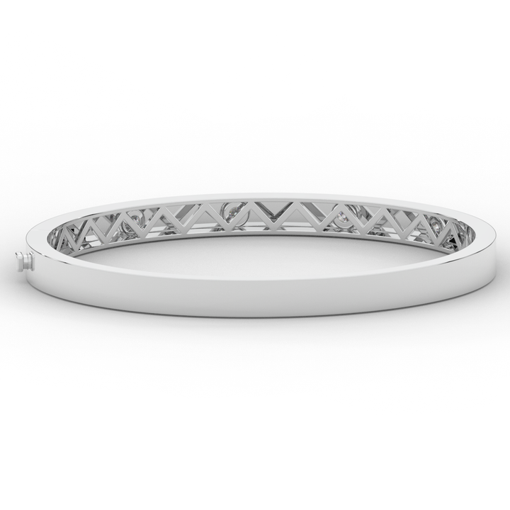 0.50CT.TW ROUND LAB DIAMOND BEZEL SET BANGLE - Nazarelle