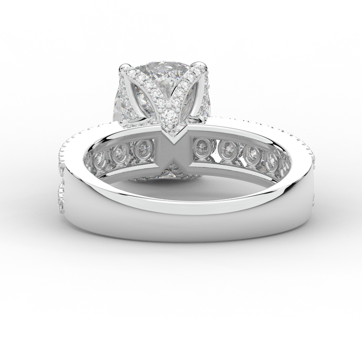 3.95CT.TW CUSHION LAB DIAMOND SOLITAIRE ENGAGEMENT RING - Nazarelle