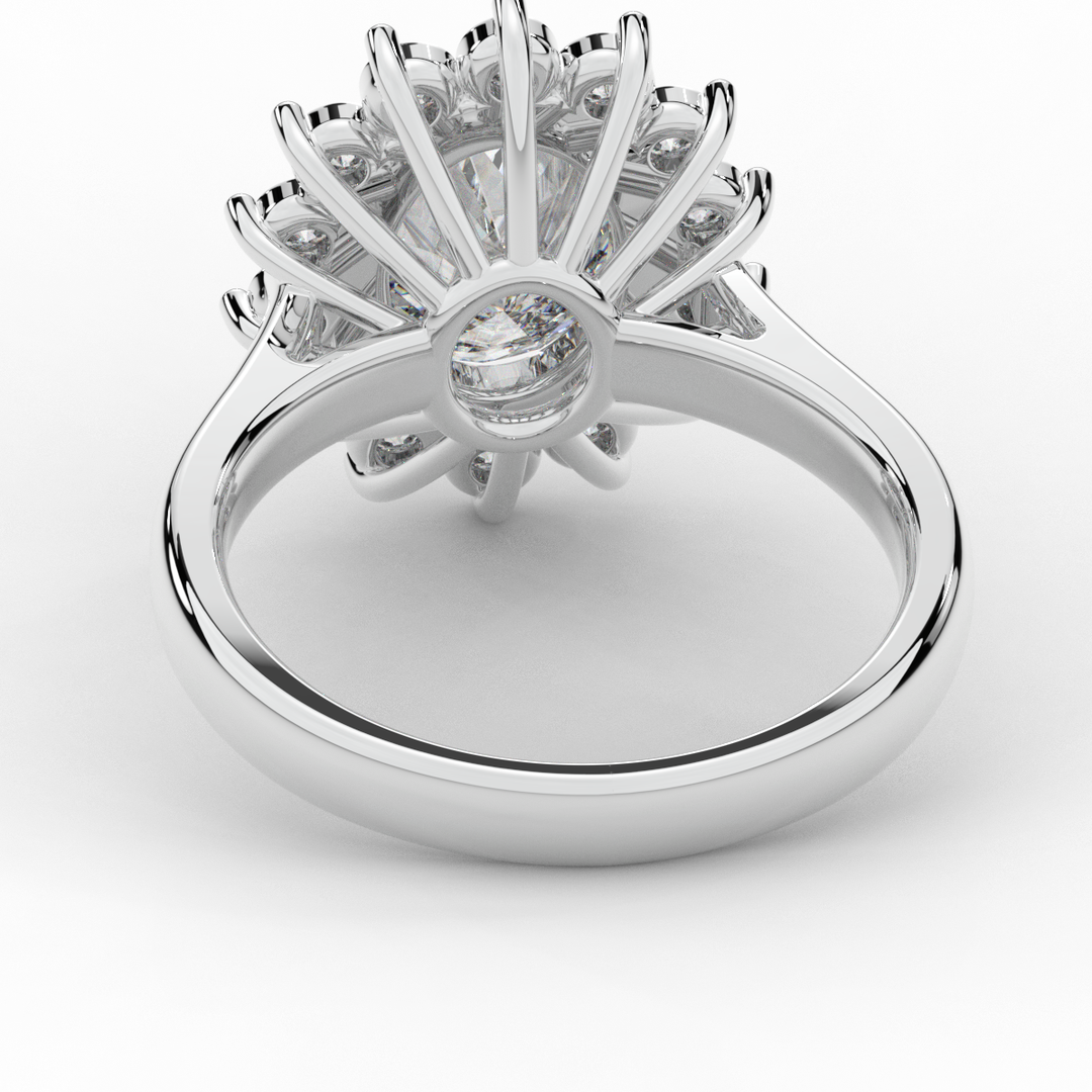 2.65CT.TW OVAL LAB DIAMOND HALO ENGAGEMENT RING - Nazarelle
