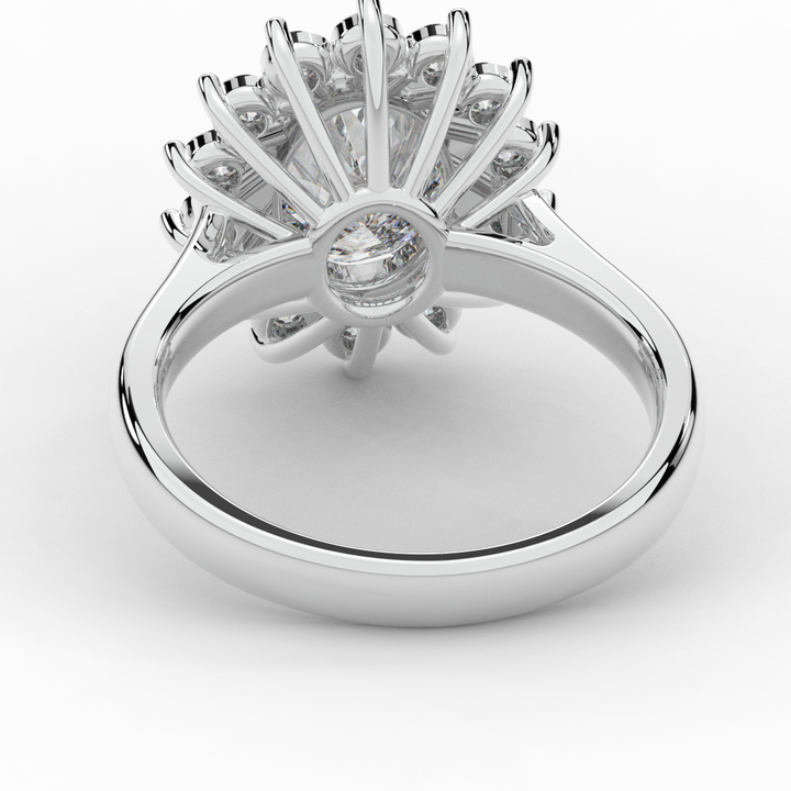 2.65CT.TW OVAL LAB DIAMOND HALO ENGAGEMENT RING - Nazarelle