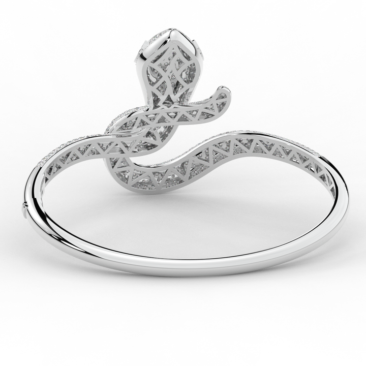 4.90CT.TW ROUND AND PEAR LAB DIAMOND SNAKE BANGLE - Nazarelle