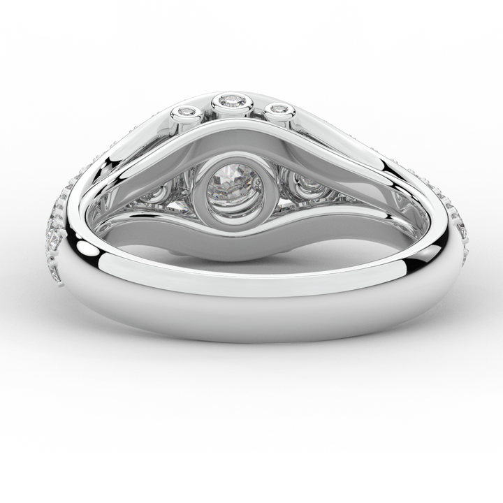 1.90CT.TW ROUND LAB DIAMOND THREE STONE ENGAGEMENT RING - Nazarelle