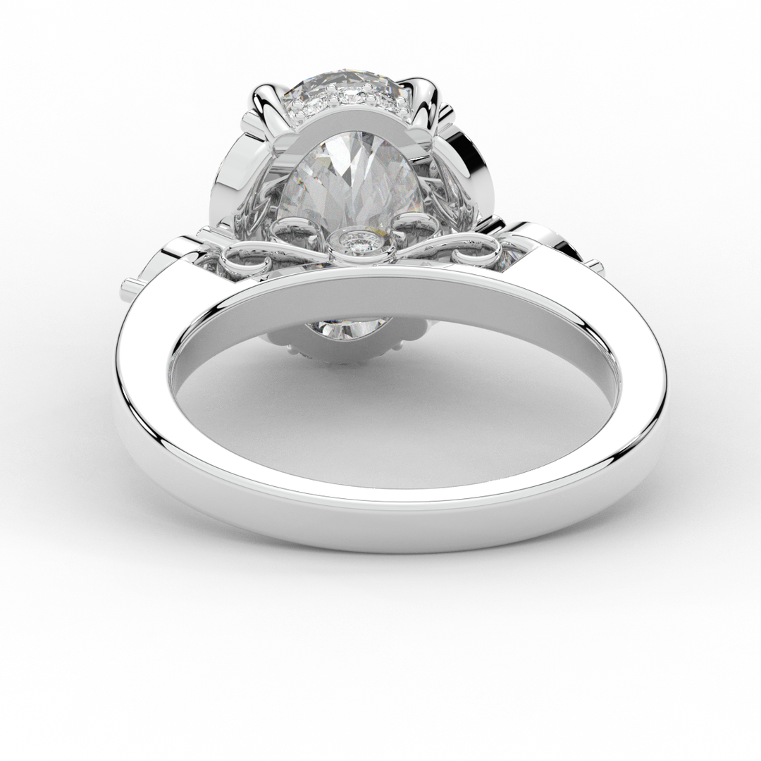 2.85CT.TW OVAL LAB DIAMOND ENGAGEMENT RING - Nazarelle