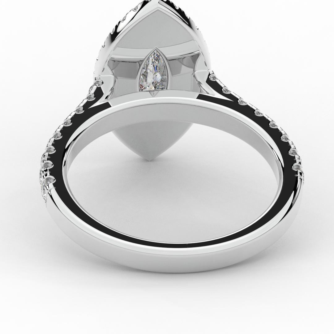1.00CT.TW MARQUISE LAB DIAMOND HALO ENGAGEMENT RING - Nazarelle
