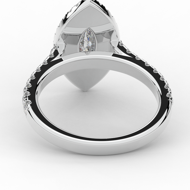 1.00CT.TW MARQUISE LAB DIAMOND HALO ENGAGEMENT RING - Nazarelle