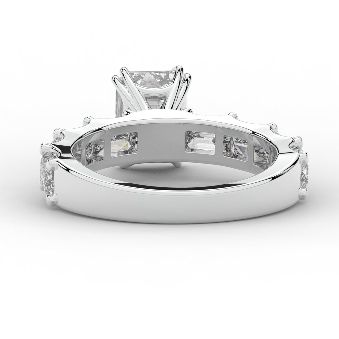 3.75CT.TW EMERALD CUT LAB DIAMOND SOLITAIRE ENGAGEMENT RING - Nazarelle