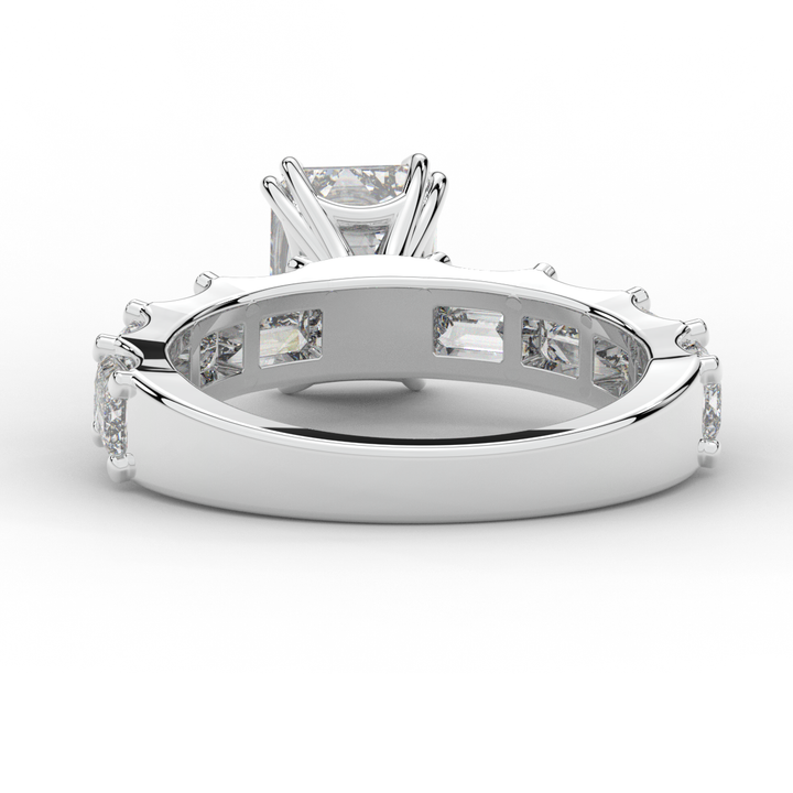 3.75CT.TW EMERALD CUT LAB DIAMOND SOLITAIRE ENGAGEMENT RING - Nazarelle