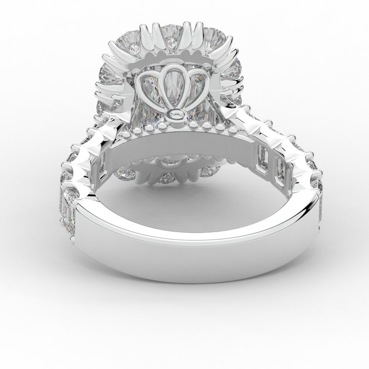 6.00CT.TW RADIANT LAB DIAMOND HALO ENGAGEMENT RING - Nazarelle