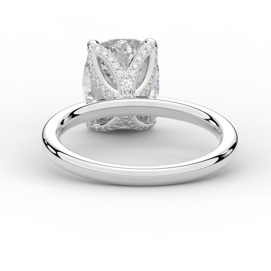 3.10CT.TW CUSHION LAB DIAMOND ENGAGEMENT RING - Nazarelle