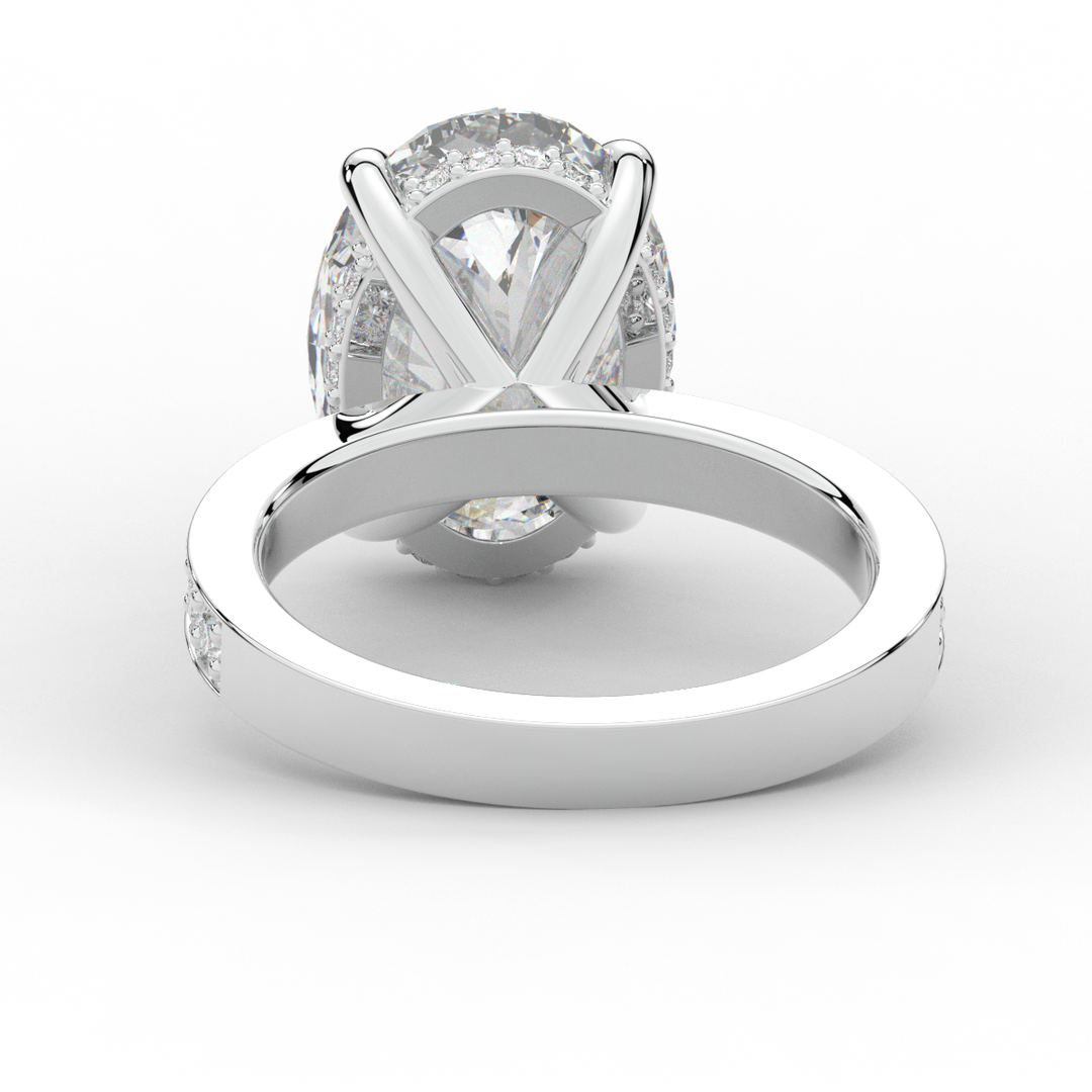 4.30CT.TW OVAL LAB DIAMOND BAND ENGAGEMENT RING - Nazarelle