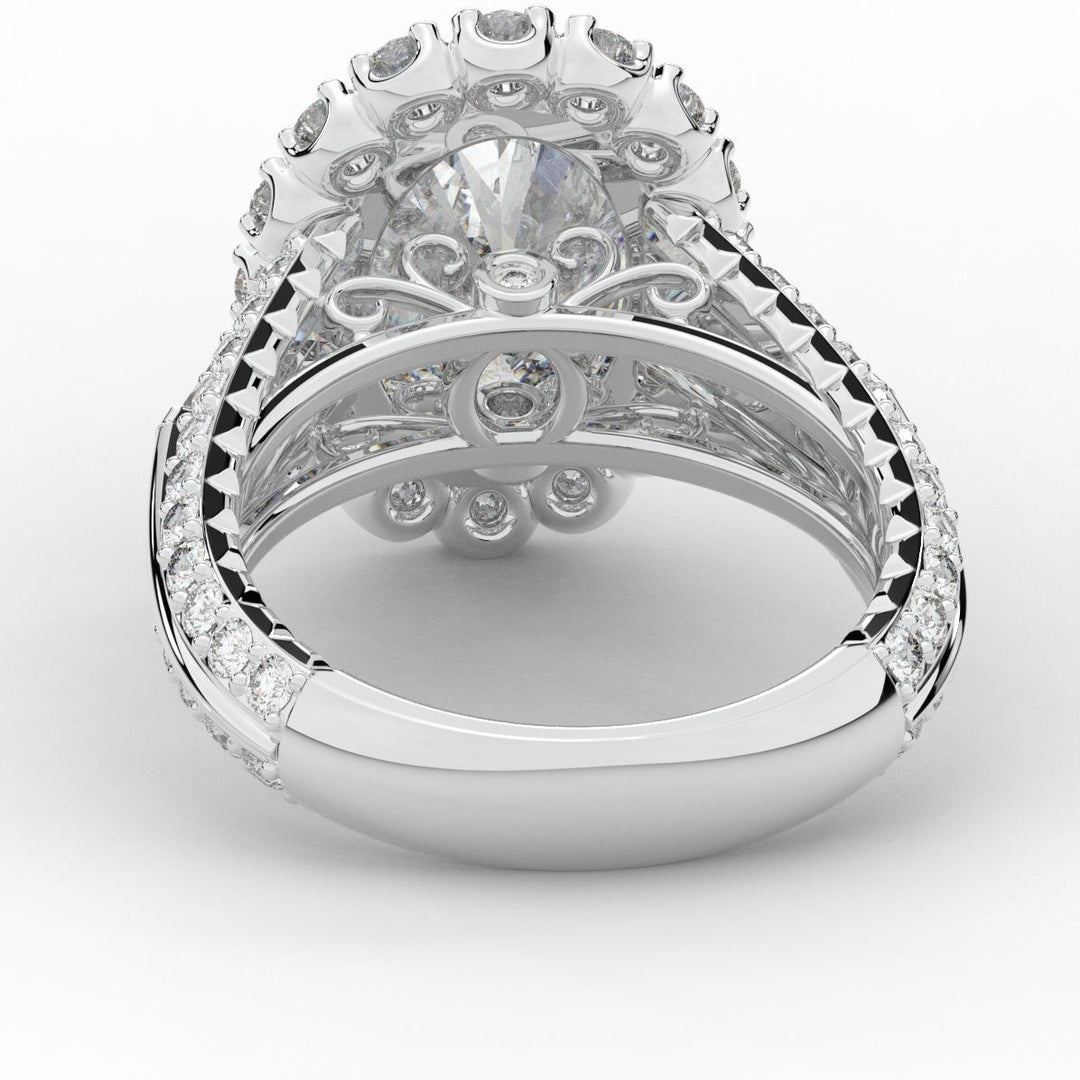 5.75CT.TW OVAL LAB DIAMOND HALO ENGAGEMENT RING - Nazarelle
